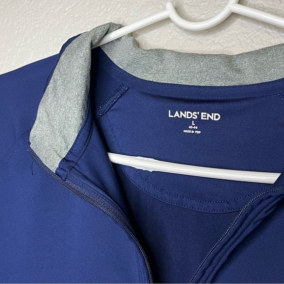 Lands' End Navy Blue Quarter-Zip Pullover Thin Material Size Large 42-44 - Picture 5 of 14